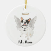 Zwart-Wit gevlekte Franse Bulldog Sympathie Herden Keramisch Ornament (Voorkant)