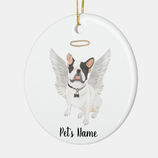 Zwart-Wit gevlekte Franse Bulldog Sympathie Herden Keramisch Ornament (Links)
