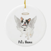 Zwart-Wit gevlekte Franse Bulldog Sympathie Herden Keramisch Ornament (Achterkant)