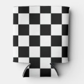 Zwart-wit gevlochten patroon blikjeskoeler (Voorkant)