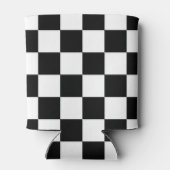 Zwart-wit gevlochten patroon blikjeskoeler (Achterkant)