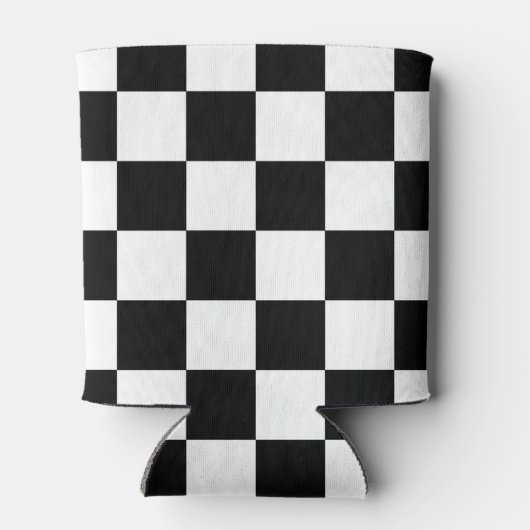 Zwart-wit gevlochten patroon blikjeskoeler (Achterkant)