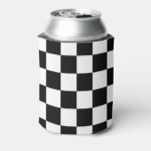 Zwart-wit gevlochten patroon blikjeskoeler (Blikje Achterkant)