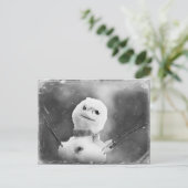 Zwart-wit gewijzigd Snowman Briefkaart (Staand voorkant)