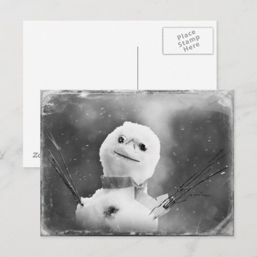 Zwart-wit gewijzigd Snowman Briefkaart (Voorkant / Achterkant)