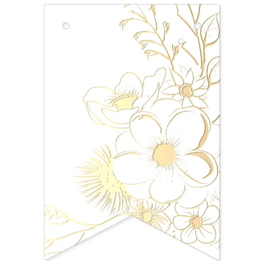 Zwart-wit Gewoon Getrouwd Bruiloft Vlaggetjes (Eerste vlag)