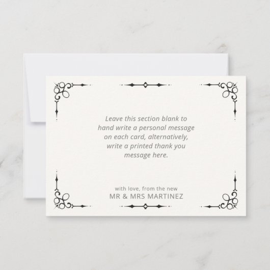 zwart-wit gezicht bedankkaart (Achterkant)