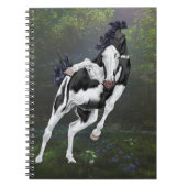 Zwart-wit gezicht oververf paard notitieboek (Voorkant)