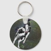 Zwart-wit gezicht oververf paard sleutelhanger (Voorkant)