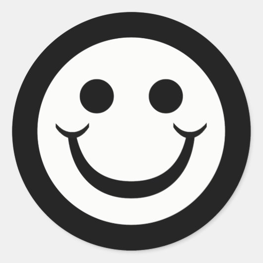 ZWART-WIT GEZICHT RONDE STICKER (Voorkant)