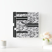 Zwart-wit Gezichten Muur Klok (Huis)