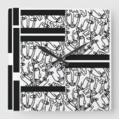 Zwart-wit Gezichten Muur Klok (Voorkant)