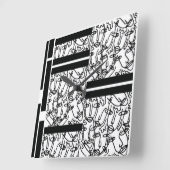 Zwart-wit Gezichten Muur Klok (Hoek)