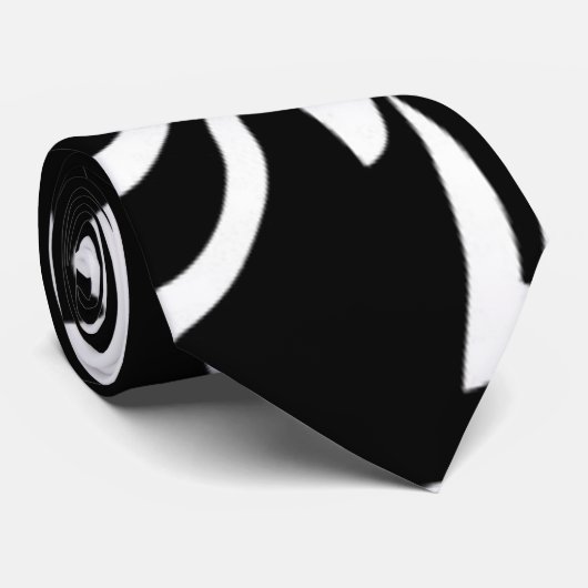 Zwart-wit, gezwollen stropdas (Opgerold)