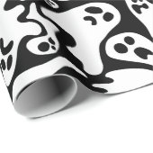 Zwart-wit ghost-patroon cadeaupapier (Rol Hoek)