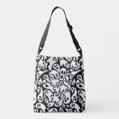 Zwart-wit ghost-patroon crossbody tas (Achterkant)