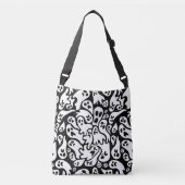 Zwart-wit ghost-patroon crossbody tas (Voorkant)