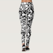 Zwart-wit ghost-patroon leggings (Achterkant)