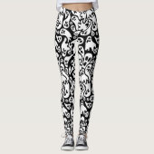 Zwart-wit ghost-patroon leggings (Voorkant)