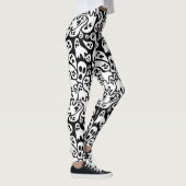 Zwart-wit ghost-patroon leggings (Rechts)