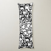 Zwart-wit ghost-patroon lichaamskussen (Achterkant (Verticaal))