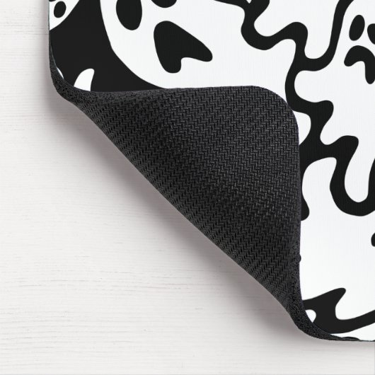 Zwart-wit ghost-patroon muismat (Hoek)