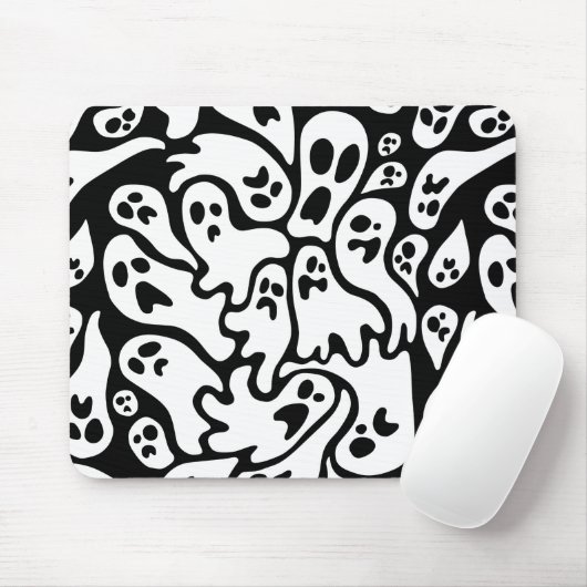 Zwart-wit ghost-patroon muismat (Met muis)