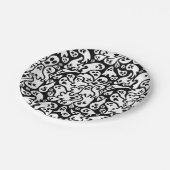 Zwart-wit ghost-patroon papieren bordje (Gekanteld)