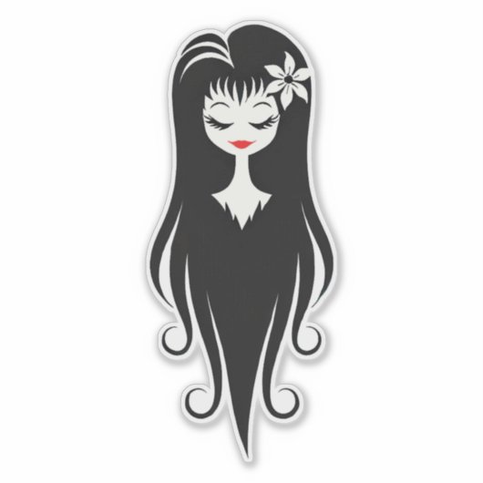 Zwart-wit  Ghoul Sticker (Voorkant)