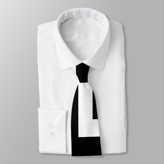 Zwart-wit Giant Diagonale Chevron Stropdas (Gebonden)