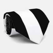 Zwart-wit Giant Diagonale Chevron Stropdas (Opgerold)