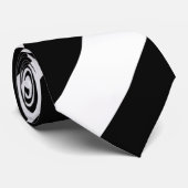 Zwart-wit Giant Diagonale Strepen Stropdas (Opgerold)