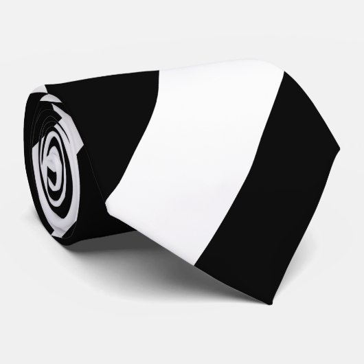 Zwart-wit Giant Diagonale Strepen Stropdas (Opgerold)