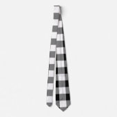 Zwart-wit Giant Size Gingham controleert Stropdas (Achterkant)