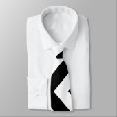 Zwart-wit Giant Verticale Chevron Stropdas (Gebonden)