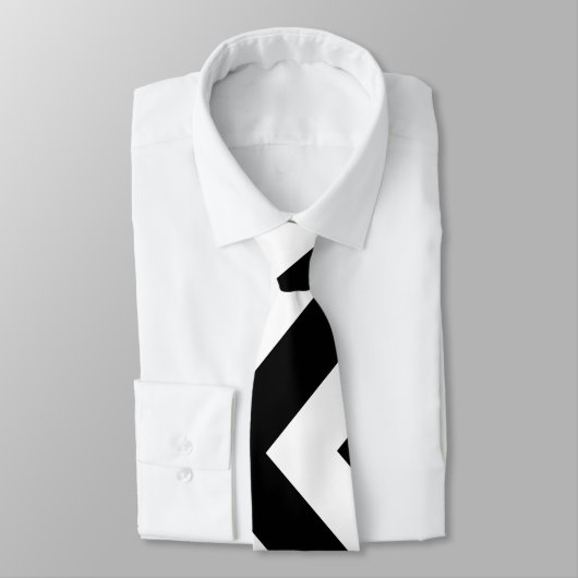 Zwart-wit Giant Verticale Chevron Stropdas (Gebonden)