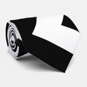 Zwart-wit Giant Verticale Chevron Stropdas (Opgerold)