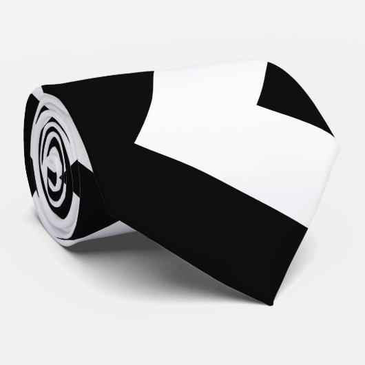 Zwart-wit Giant Verticale Chevron Stropdas (Opgerold)