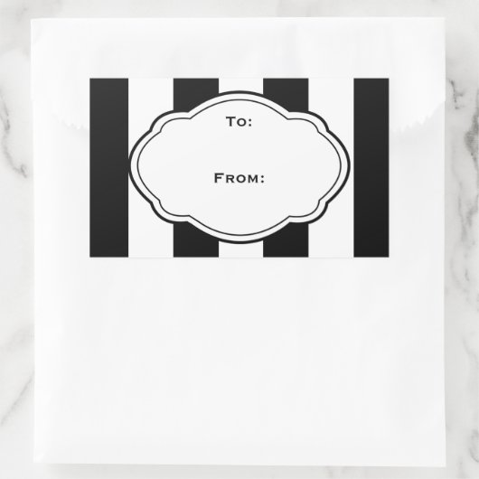  Zwart-wit Gift Label Label (Tas)