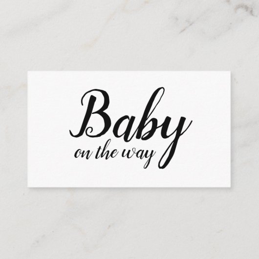 Zwart-wit Gift Registry Kaart in Modern Script (Achterkant)