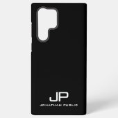 Zwart & Wit Gifts Elegant Modern Monogram Best Samsung Galaxy Hoesje (Achterkant)