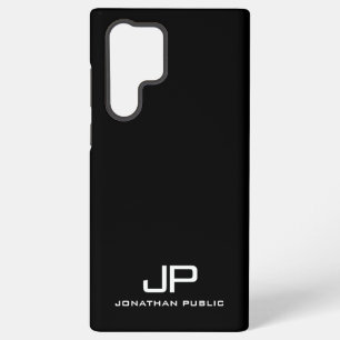 Zwart & Wit Gifts Elegant Modern Monogram Best Samsung Galaxy Hoesje