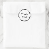 Zwart-wit Gingham achtergrond Dank u Ronde Sticker (Tas)