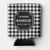 Zwart-wit Gingham BBQ Blikjeskoeler (Voorkant)