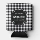 Zwart-wit Gingham BBQ Blikjeskoeler (Achterkant)