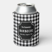 Zwart-wit Gingham BBQ Blikjeskoeler (Blikje Achterkant)
