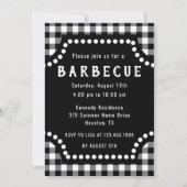 Zwart-wit Gingham BBQ Kaart (Voorkant)