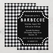 Zwart-wit Gingham BBQ Kaart (Voorkant / Achterkant)