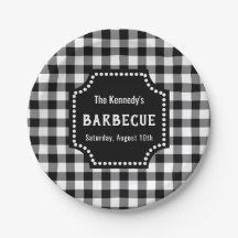 Zwart-wit Gingham BBQ