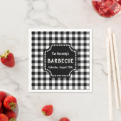 Zwart-wit Gingham BBQ Servet (Insitu)
